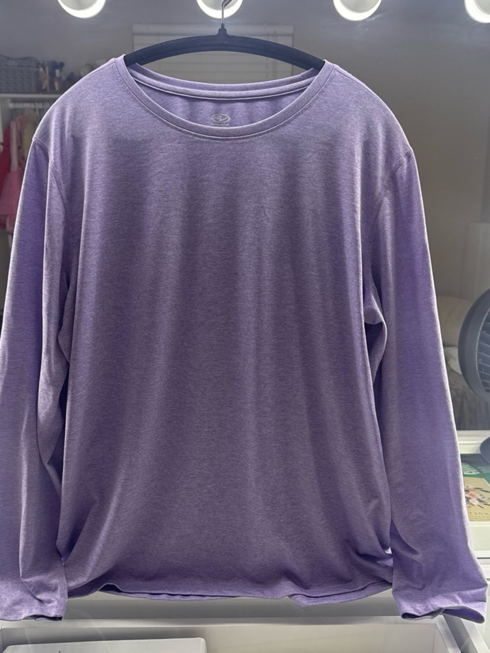 Athletic Works Heathered Purple Long Sleeve Crew